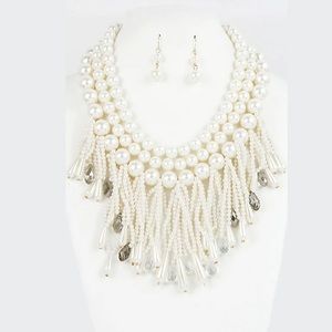 Waterfall Pearl Necklace Set